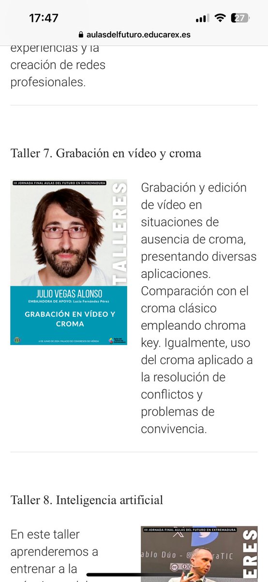 Contando los días para que llegue la III Jornada Final Aulas del Futuro en Extremadura y poder reencontrarme con los grandísimos compañeros que he conocido gracias al ADF. Será un honor compartir taller al junto a tan grandes profesionales de la educación aulasdelfuturo.educarex.es/jornada-final-…