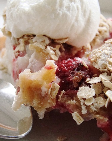 Summer Rhubarb Crisp is another tasty way to celebrate rhubarb season. And this one is super simple! thefarmingwife.com/summer-rhubarb…