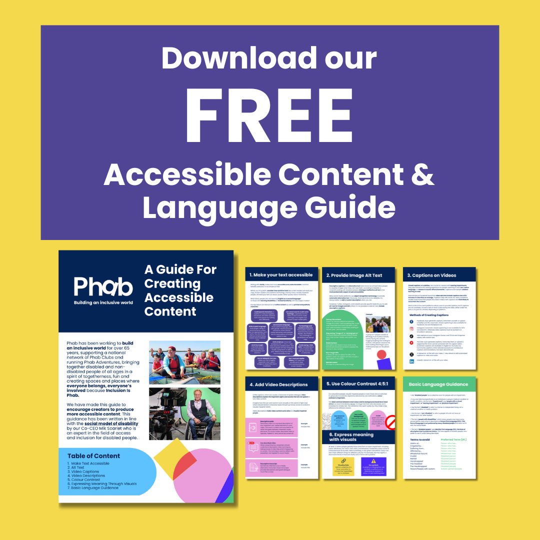 We've created a brand new #AccessibleContent Guide! 🎉 This has been written in line with the #SocialModelOfDisability alongside our @MikScarlet, an expert in the field of #Access and #Inclusion for #DisabledPeople.📱✍️ Follow the below to get yours! 👇 us19.list-manage.com/survey?u=5b96b…