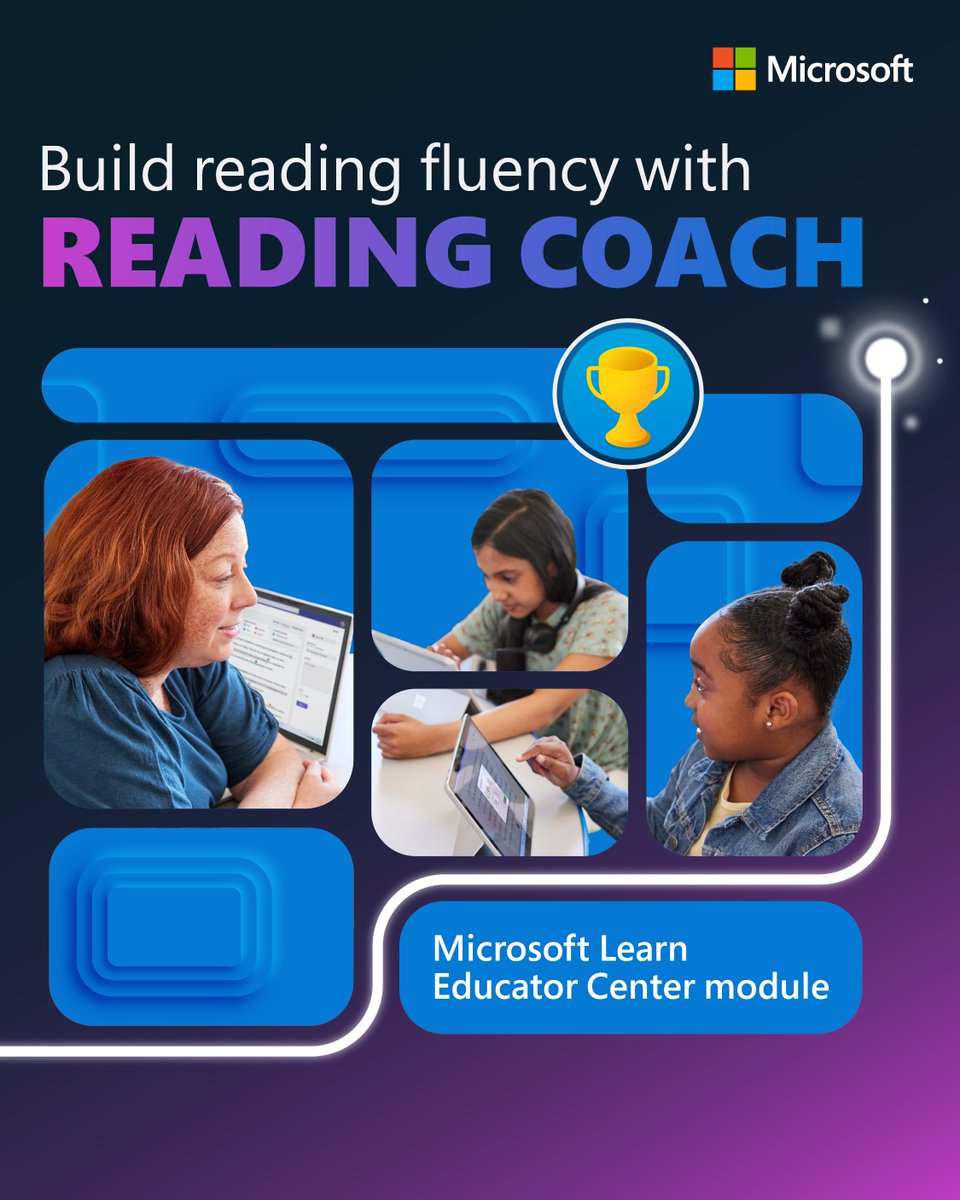 Get an in-depth look at AI-powered Reading Coach with this new Microsoft Learn Educator Center module. 🔍 See how to navigate the tool, use it to its full potential, and harness the power of personalized learning: msft.it/6012YjVRu #MicrosoftEDU #AI