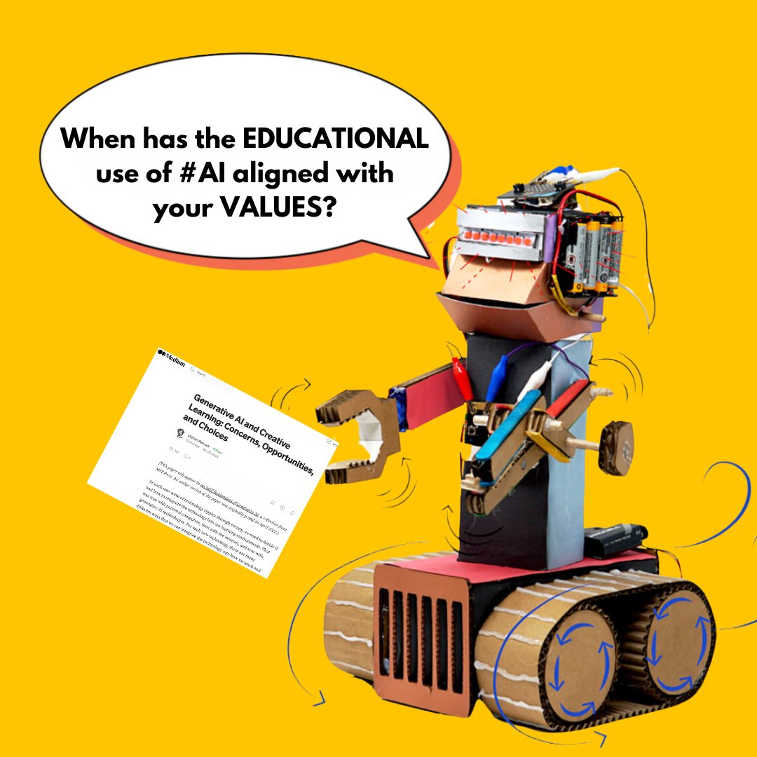 Hey Educators! When did an EDUCATIONAL use of #AI align with your VALUES as a teacher? #Steamlabs would love to hear about YOUR experience! Comments below!

Also, check out : mres.medium.com/ai-and-creativ…