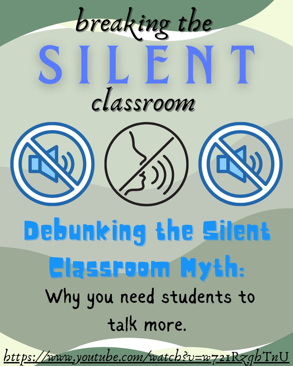 EngLrnPortal's tweet photo. Silence feels like classroom management. Unfortunately, many students go entire days without speaking, which is not going to help them socially or academically. If we make the classroom content comprehensible, they will WANT to talk about it!
https://t.co/o0JhL0NwWu https://t.co/kK9x0H9Qcb