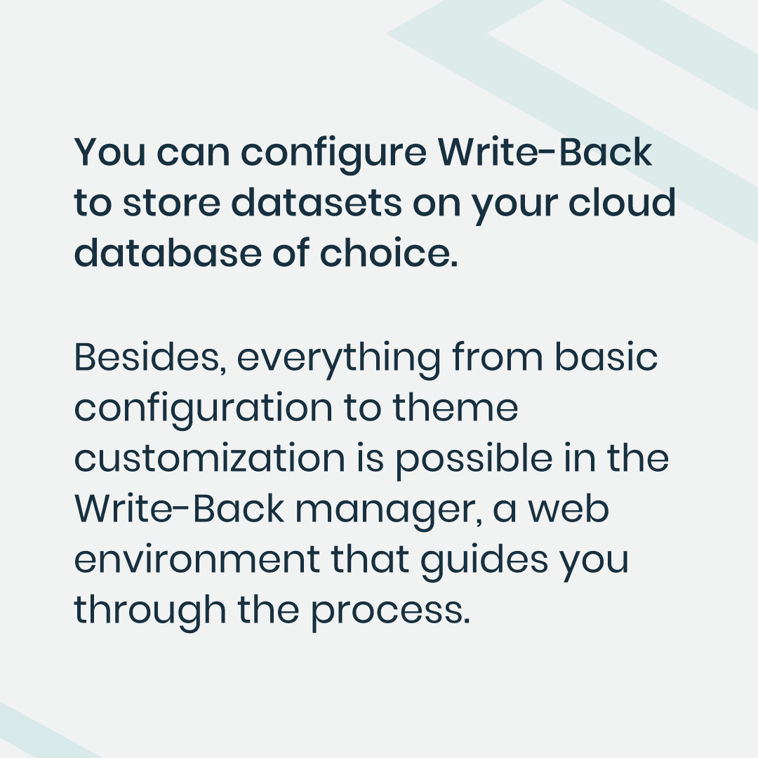 _WriteBack's tweet image. Did You Know? 🤔

You can configure #WriteBack to store datasets on your #cloud #database. ☁️

The user-friendly Write-Back manager allows you to manage everything from basic configuration to theme customization. 👉  swki.me/JPGqFrsJ

#Tableau