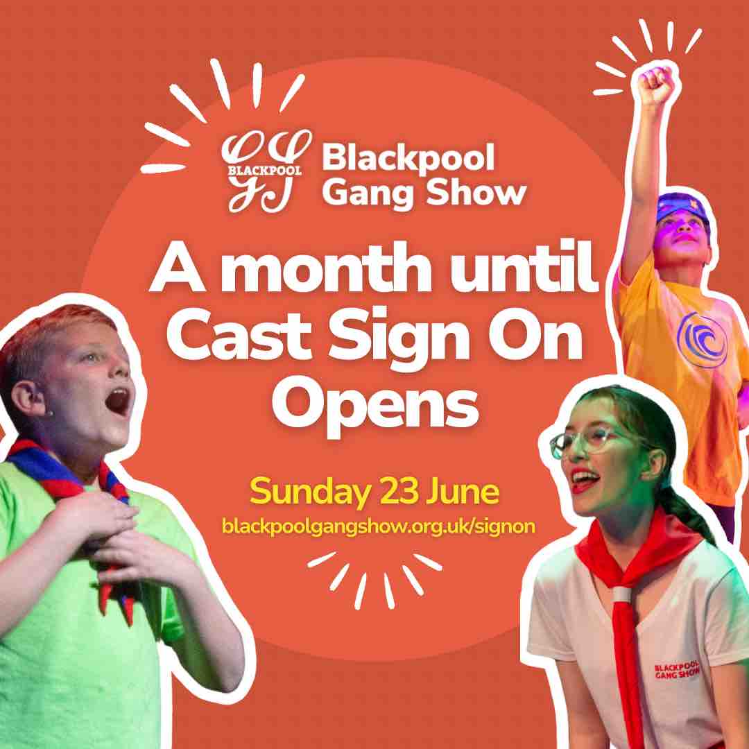 ONE MONTH UNTIL CAST SIGN ON OPENS 🤩 We will open the online form on Sunday 23 June, we will also be having 2 information sessions in person. Please find more details on our website here 👉 blackpoolgangshow.org.uk/signon