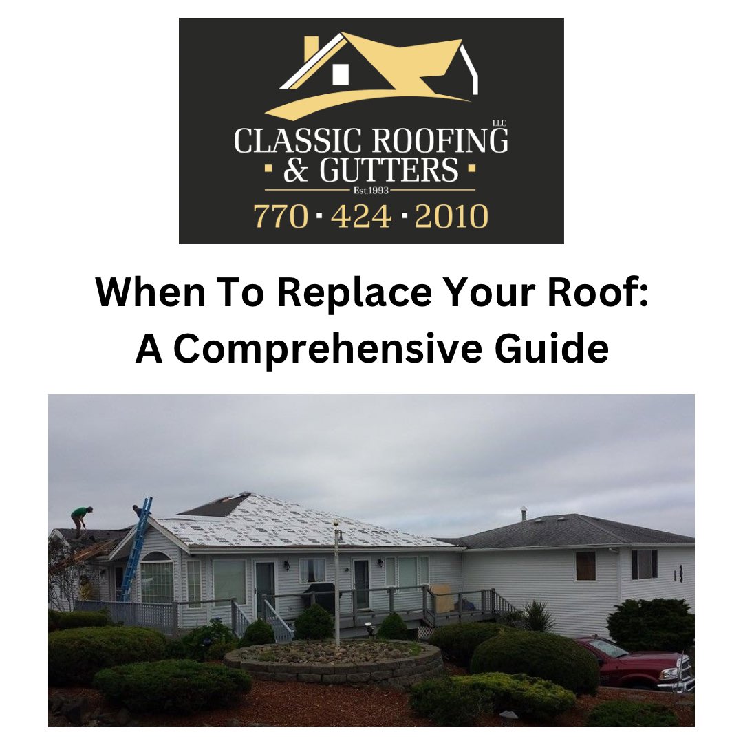 Wondering if it's time for a new roof? Check out our comprehensive guide on when to replace your roof and keep your home safe and secure! #HomeImprovement #Roofing #RoofReplacement #HomeMaintenance #RoofingTips 

Read: classicroofing.com/2024/05/when-t…