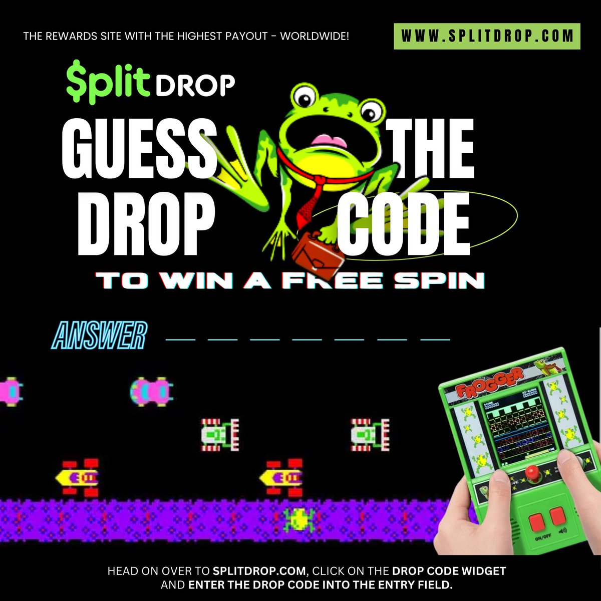 Guess The Drop Code and Win!

You can win up to 250,000 Coins. That's $250 INSTANTLY!

DROP CODE EXPIRES on Midnight New York time. So hurry and get your code!

#RewardsSite #Play2Earn #P2E #PlayToEarn #PaidSurveys #GamingCommunity #P2EGame #PlayAndWin #EarnMoneyOnline