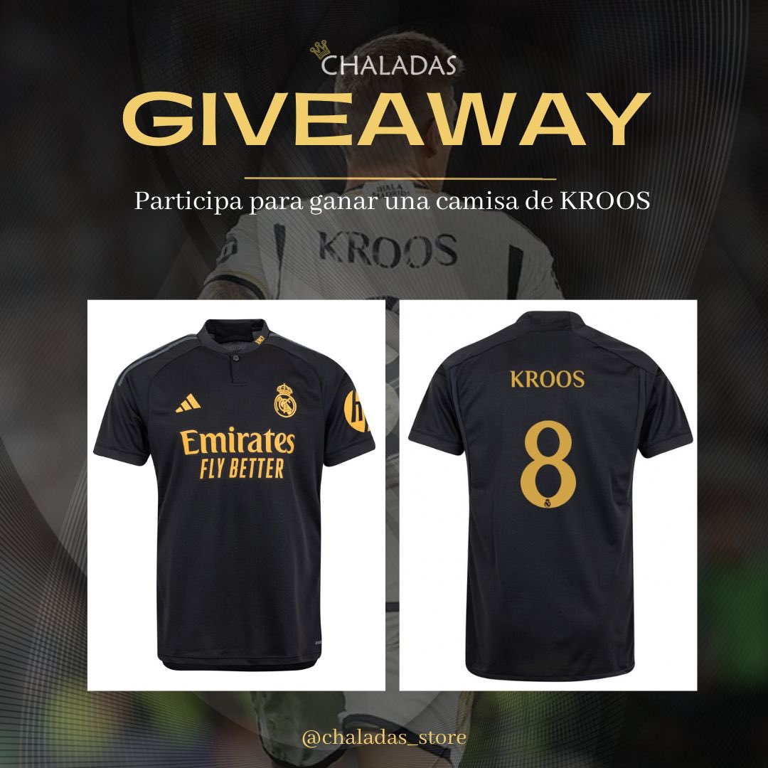 chaladas_store's tweet image. ¡Sorteo! Recordando los momentos de gloria de Kroos, queremos revivir la magia con un sorteo especial de una camiseta de él.🤩
Pasos:
1. Seguir @Chaladas_Store, @_christyv_ y @AngelTVC en X.
2. ⁠Comentar qué camiseta querés: Local, visita, alternativa.
3. ⁠Darle RT a este tuit