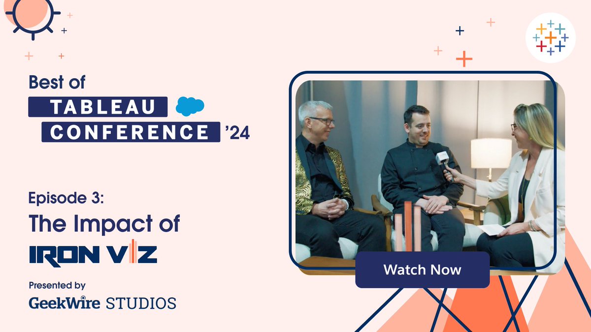 #GeekWireStudios #Sponsored Episode 3 of the Best of @Tableau Conference '24 series, presented by GeekWire Studios, is available now! Watch 'The Impact of Iron Viz' at youtu.be/tUnqEOqZJ4M and explore the series at geekwire.com/tableauconfere… #Data24