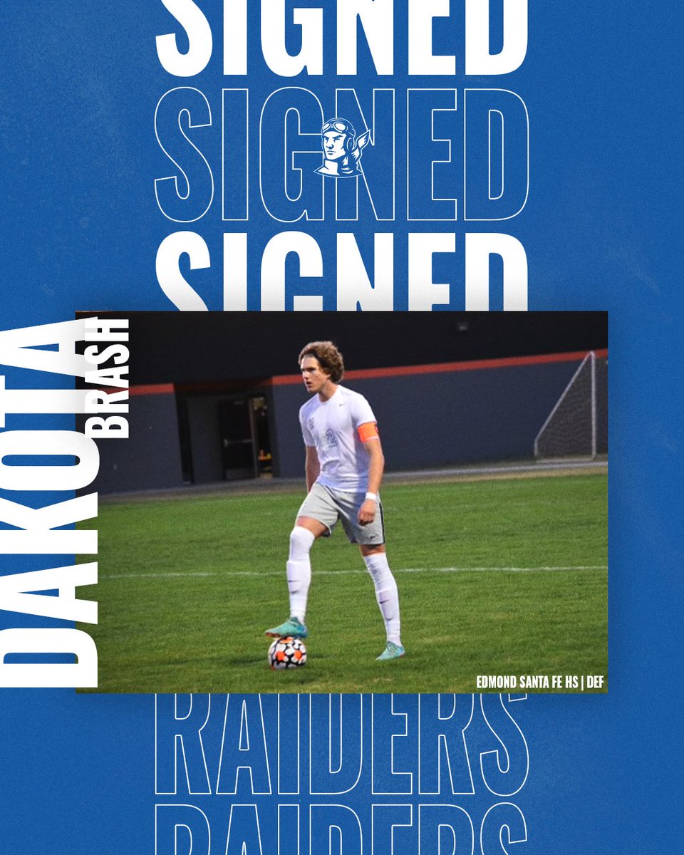 rscraiders's tweet photo. 𝐈𝐧𝐤𝐞𝐝 𝐮𝐩. 𝐋𝐨𝐜𝐤𝐞𝐝 𝐢𝐧.

Welcome to Raider Men’s Soccer, Dakota!

✍️ Dakota Brash
⚽ Defender
📍 Edmond Santa Fe High School

#signingszn | #iamaRAIDER https://t.co/5hV4oWheaG