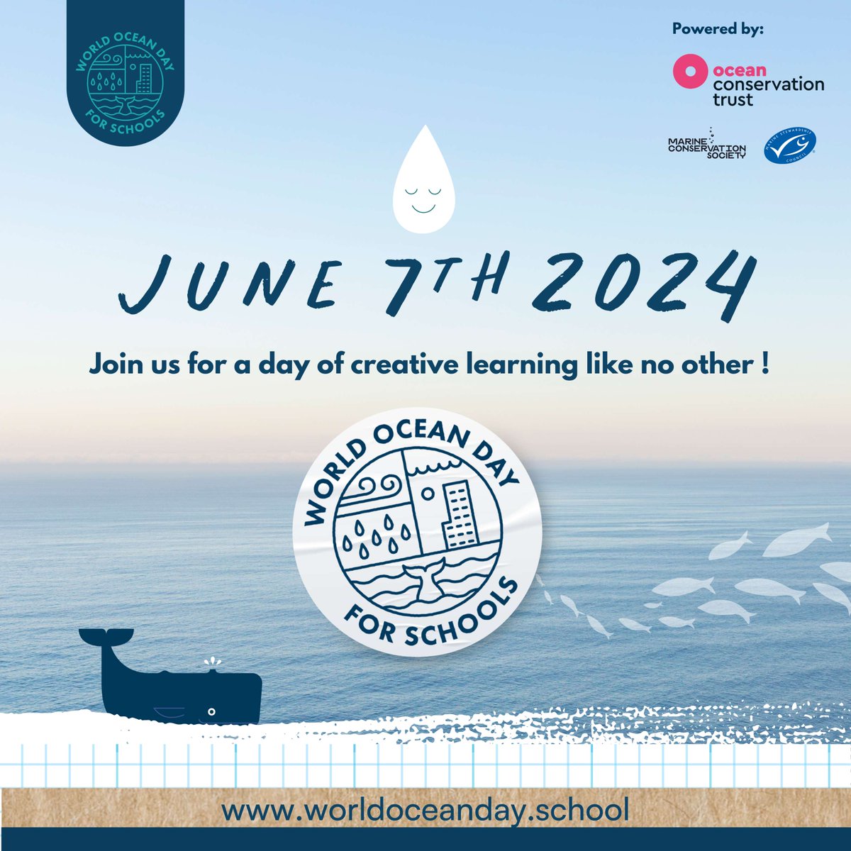 Here at the OCT we are super excited to be supporting @wodforschools. A #FREE day of fun activities that encourage children to connect to their local blue space and inspire them to become ocean advocates. #WorldOceanDayforSchools Learn more here worldoceanday.school