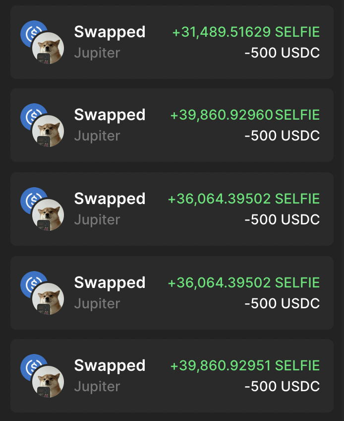 Can't stop getting more and more $SELFIE to my moonbag. Bcz it's FREE today!

birdeye.so/token/9WPTUkh8…