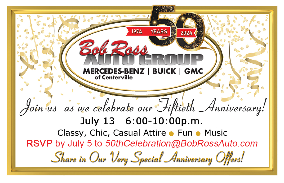 🎉🎈 Join us on July 13th, 6-10 pm, for Bob Ross Auto Group's 50th Anniversary Celebration! Enjoy music, FUN, and chic casual attire. RSVP by July 5th: 50thCelebration@BobRossAuto.com. Don't miss it! #BobRossAutoGroup #50thAnniversary #CelebrateWithUs