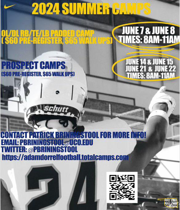 🗓️ PULL UP AND COMPETE ‼️🚨 70% of our ‘24 signing class came to camp with us. Great chance to be evaluated by our staff and EARN an opportunity #RollChos 🔥🐎 🔗 adamdorrelfootball.totalcamps.com/About%20Us