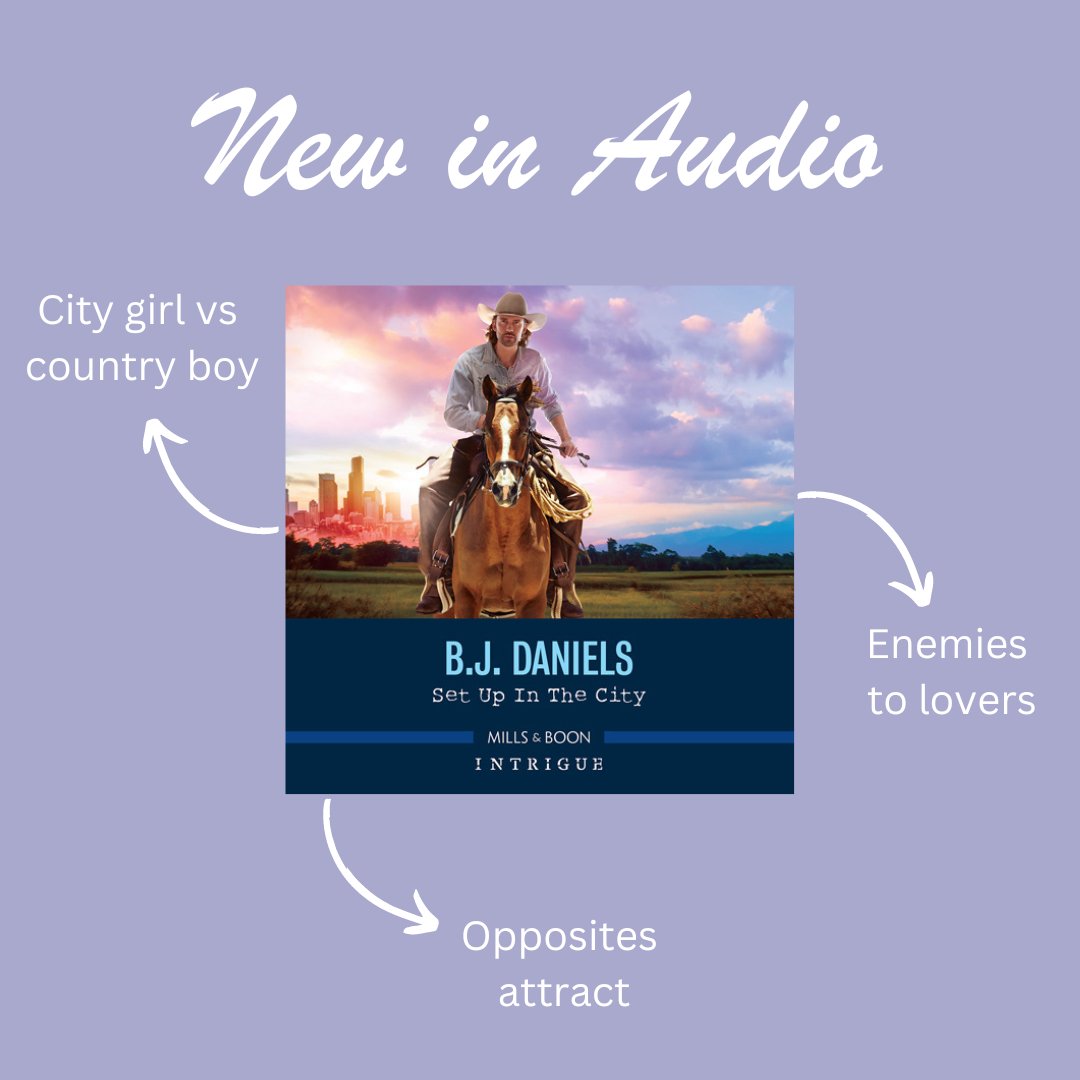 💜 🎧 New audiobook alert! If you're a fan of cowboy romances, enemies to lovers and opposites attract you'll love Set Up in the City by B.J. Daniels. The perfect romantic suspense to listen to on the go. LISTEN NOW: ow.ly/xjow50RSFk9