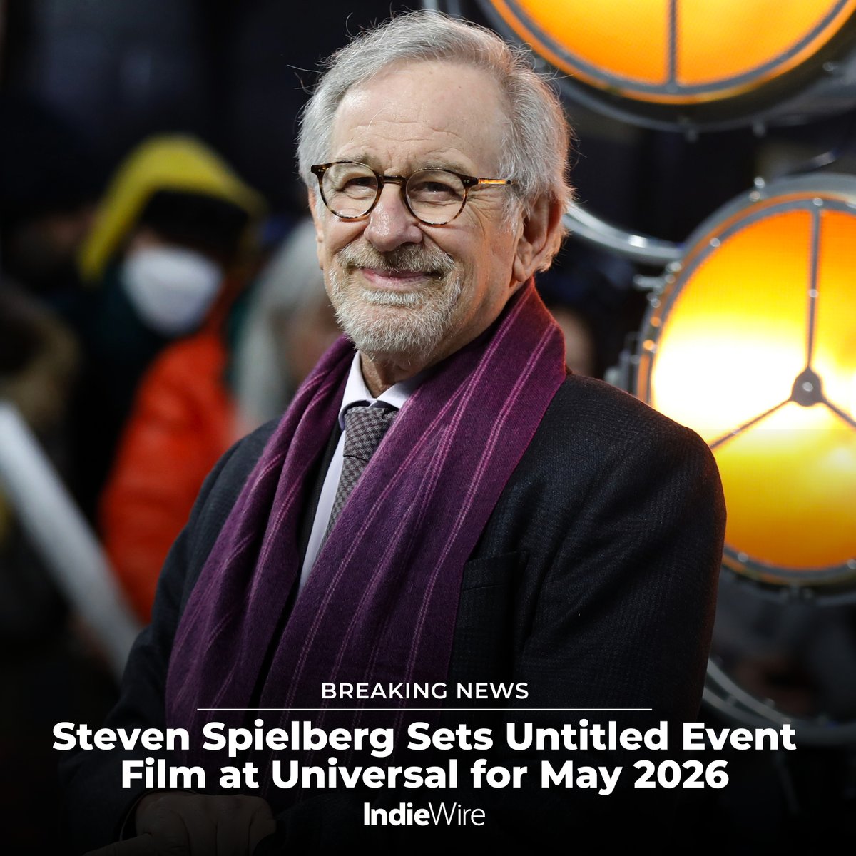 Universal Pictures has dated an “untitled event film” directed by Steven Spielberg for a wide release on Friday, May 15, 2026.  More details: trib.al/Wzbh4wy