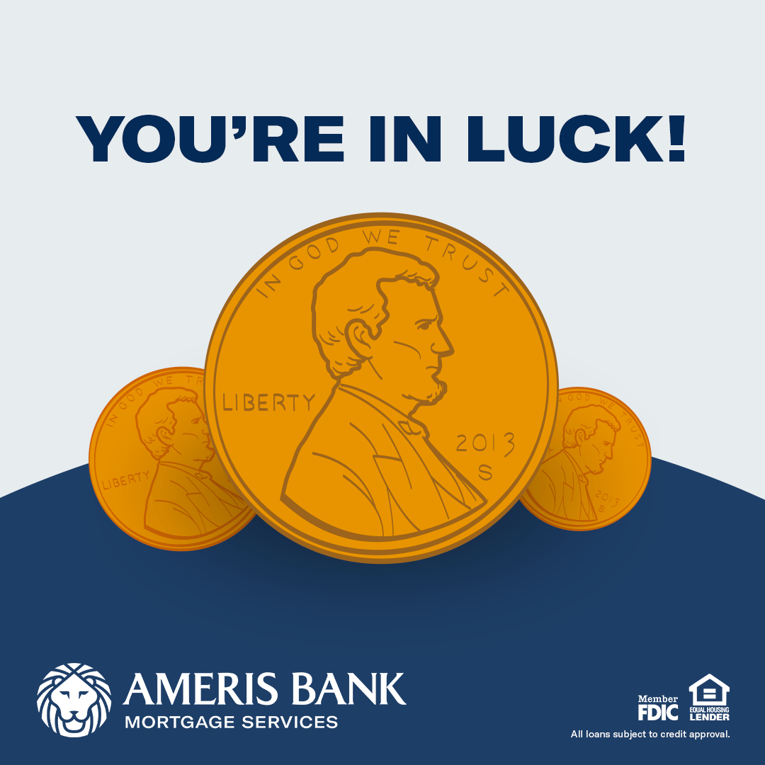 R_Adamson21's tweet photo. No need to count your lucky pennies...with an Ameris Bank mortgage, it's always your lucky day!

#LuckyPennyDay https://t.co/6tENoieswh