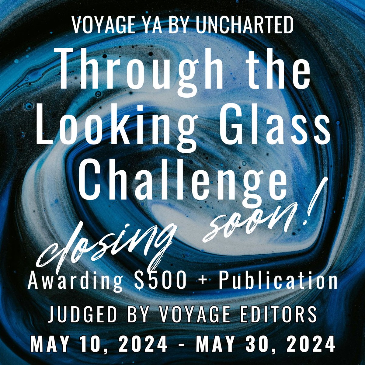 ONE WEEK to submit to our Through the Looking Glass Challenge! Submit one YA short story of up to 6,000 words per submission. One winner will be awarded $500 and publication. Deadline: May 30, 2024, 11:59 PM Pacific Read our guidelines: unchartedmag.com/through-the-lo…