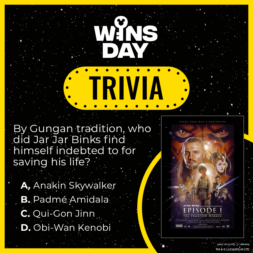 Ooh, mooey mooey! Test your @StarWars knowledge with this Wins Day Trivia. #ThePhantomMenace