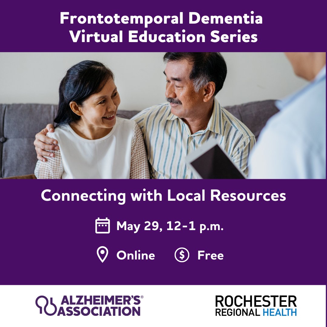 Our series on FTD concludes with a free virtual session on May 29 focused on accessing all the resources available to caregivers in New York. Experts from Lifespan and the @alzassociation will share information and answer your questions. bit.ly/3IrUouY