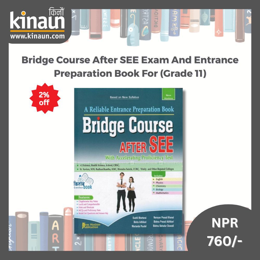 KinaunShopping's tweet photo. Get 2% OFF on Bridge Course After SEE Exam And Entrance Preparation Book For Grade 11
https://t.co/pU9L62bDbv
#bridgecourse #SEEEXAM #Grade11 #entranceexam #book #coursebook #exampreparation #discount #offer #kinaunshopping #किनौं https://t.co/ceLNpV7TN5