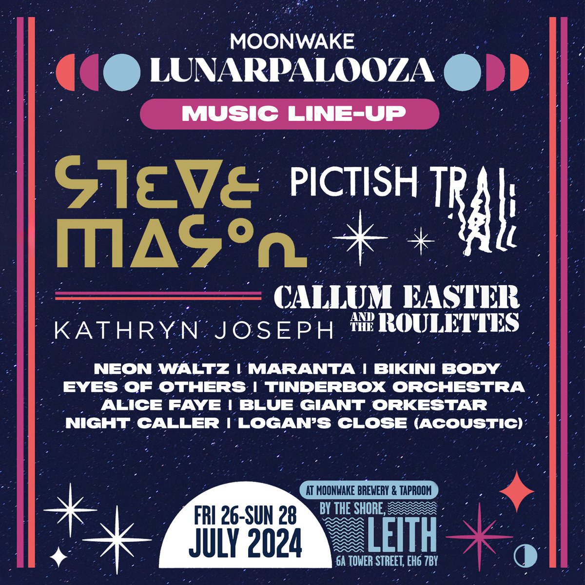 Happy to announce I will be BACK in Edinburgh in July to headline Lunarpalooza Festival. On my birthday!

Tickets here-moonwakebeer.com/.../lunarpaloo…
