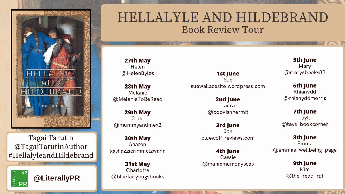 We can’t wait for the online book review tour of #HellalyleAndHildebrand by Tagai Tarutin to start next week📚 Dive into an enchanting and ancient saga in a world of chivalry, courage, the unexplained, and the struggle between light and darkness. #historicalfiction #fiction