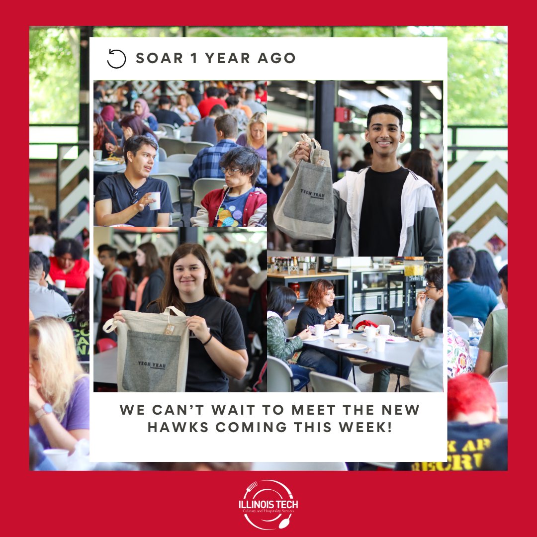 tech_eats's tweet photo. 🦅✨ Flashback to SOAR 1 year ago! 🌟 We're beyond excited to welcome a new flock of Hawks this week for orientation! 🎉 Get ready to make new friends, and start your journey at Illinois Tech. Let's make this year amazing! 🙌❤️
#TechEats # ChartwellsHigherEd #TechYeah https://t.co/m5IUmyakiq
