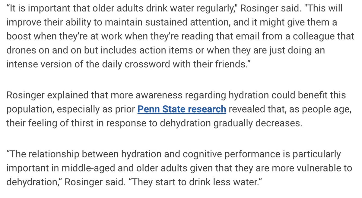 Fun to chat about our recent paper on #hydration and cognitive performance in @HumBioAssoc w/ @pennstatehhd @PSUresearch Maybe staying better hydrated will help when reading that one colleague's emails that go on and on 😂 psu.edu/news/health-an…