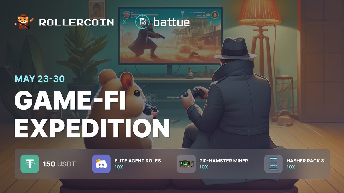 Embrace the GameFi expedition by <a href="/rollercoin_com/">RollerCoin 🐹</a> and <a href="/BattueTheGame/">Battue</a> 🎮

Battue is a AAA Game created by masterminds behind GTA, Hitman and Max Payne. We have cooperated to provide a fantastic prize pool for our communities 🏆

The following rewards will be split among 10 winners: