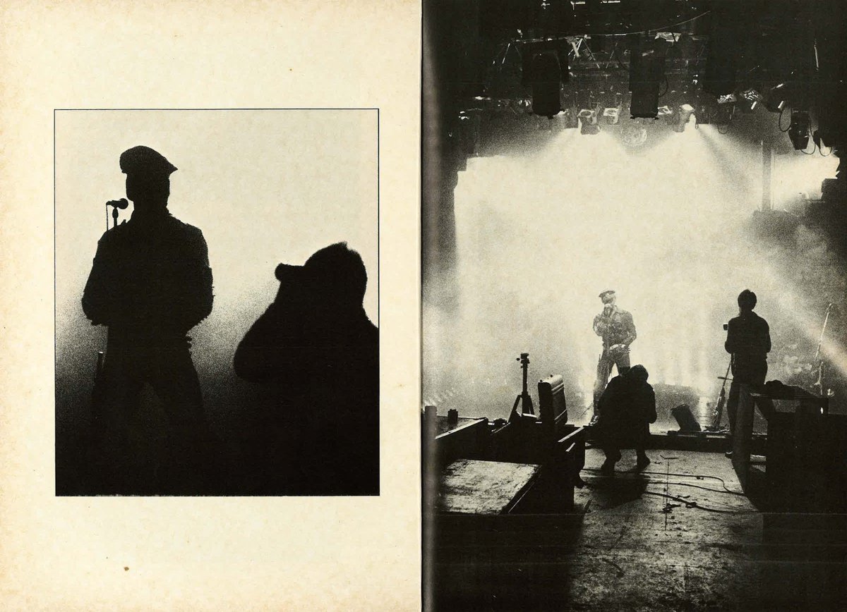 #GaryNuman's Warriors tour was documented by Fin Costello and published as a softcover book.  The scans will be archived as I convert them. Pages 24 through 31 are shown below.
I do believe the support act is Tik and Tok (not Tic and Toc).