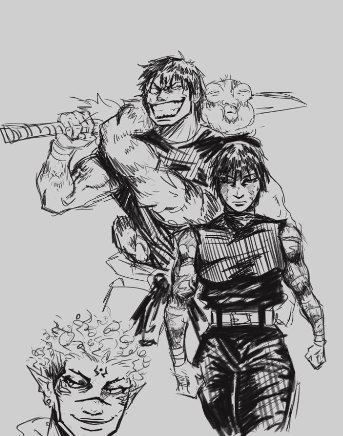 0DESTRA's tweet photo. i REEEEEALLY like jjk rn #jjk #jujutsukaisen #itadoriyuji #makizenin #tojifushiguro #sukuna #art #ArtistsOfTwitter #fanart https://t.co/0oJ5Fj7KBL