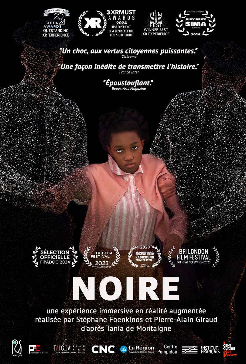 « Noire » remporte le prix de la meilleure œuvre immersive au @Festival_Cannes ! 🏆🌿 Une installation en réalité augmentée réalisée par Stéphane Foenkinos et Pierre-Alain Giraud, d'après le livre de @demontaignetan, produite par Novaya en partenariat avec le Centre Pompidou, et