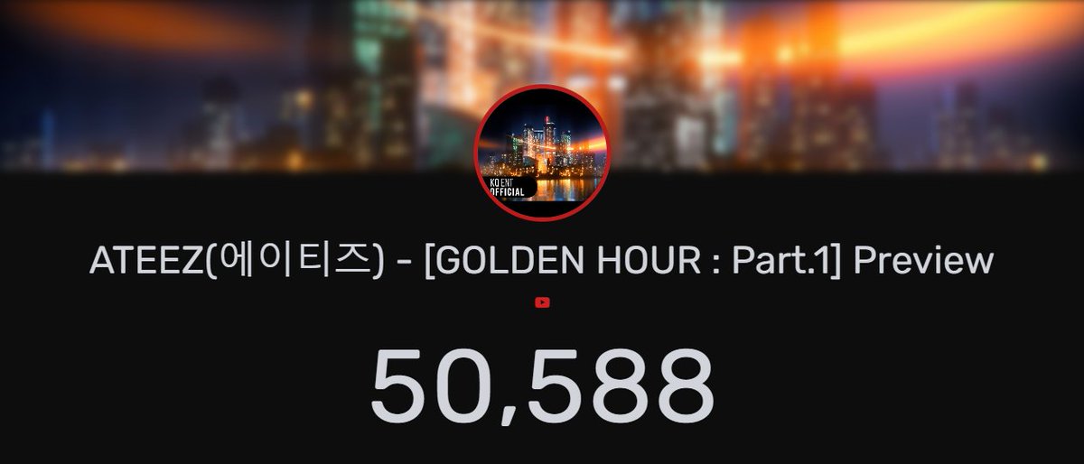 ATYstream's tweet photo. ➺ @ATEEZofficial GOLDEN HOUR : Part.1 Preview has reached 50.000 views 🎶✨ 

—🌸—
#에이티즈 #エイティーズ #ATEEZ https://t.co/YQGJfOJR7t