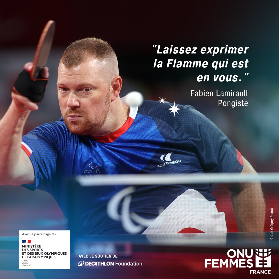Aujourd’hui, ONU Femmes France vous présente Fabien Lamirault et le remercie pour son soutien à cette campagne Étincelles #SheShines ! ✨

👉 Vous aussi, relayez nos Flammes sur onufemmes.fr/kit-de-mobilis…

Merci à la Décathlon Foundation pour leur généreux soutien à cette campagne.