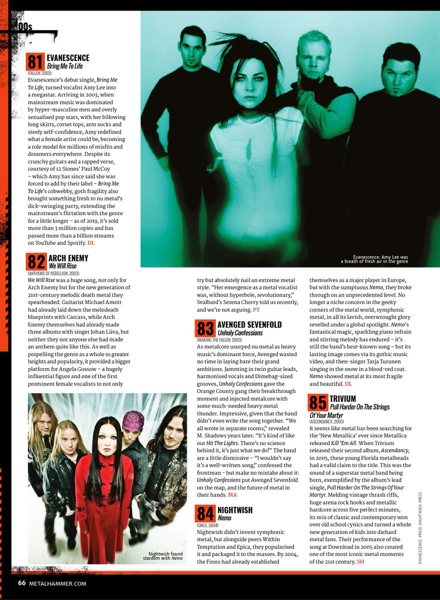 BMTL on the new issue of Metal Hammer as one of the 100 songs that changed our world.