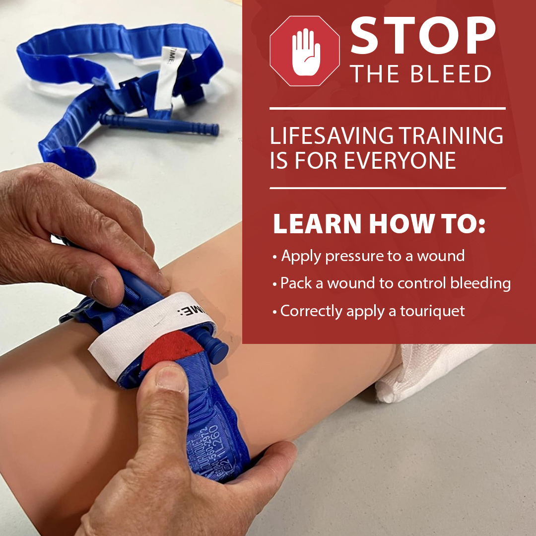 Today is National Stop the Bleed Day. This training can help you help others in an emergency. Want to bring this training to your school, workplace, or community organization, DM us for more information. Together, we can make a difference. 🩸 #StopTheBleed #LifeSavingSkills