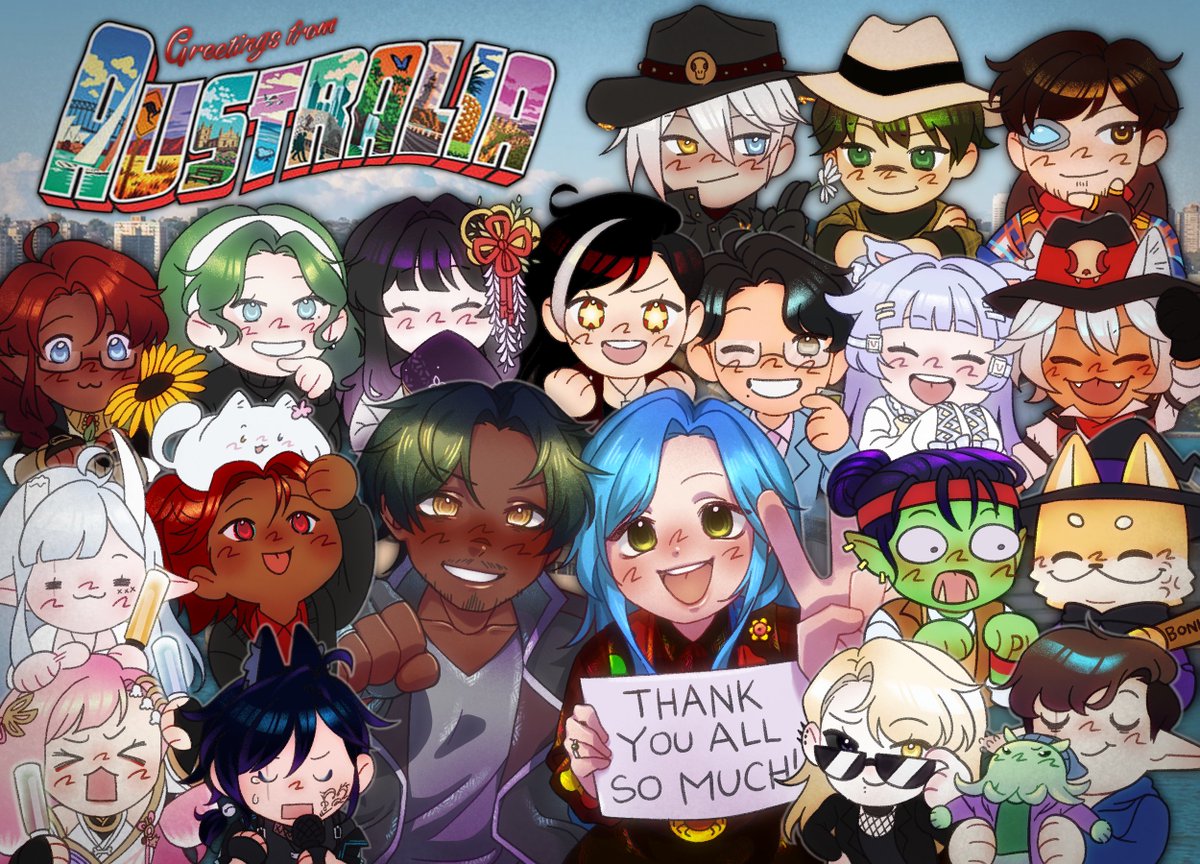 Howdy Gang! Thanks to <a href="/angelj_go/">angel 🎗🐷 | 🍉</a> I bring our Donothon Art! 
Thank you so much to everyone who helped contribute. Life in Australia is great and Vill and I are very Happy ❤️

Tags for the people who donated for the art + alt version in the replies!