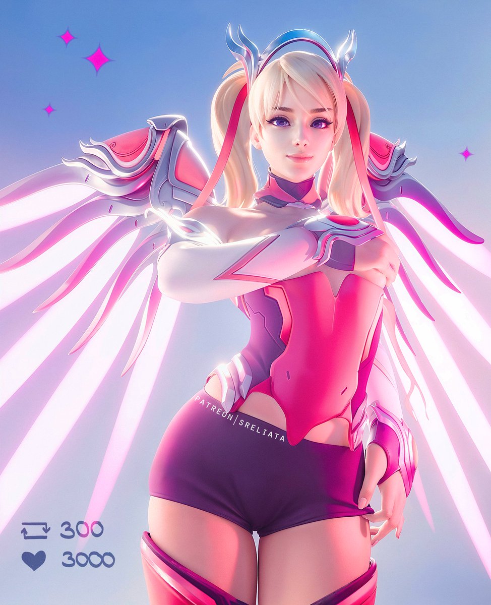 Sreliata's tweet image. Strip Game with Mercy, part 2! #Overwatch 💗