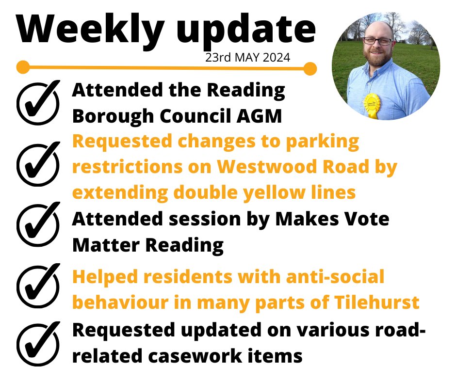 What have I been up to as a local Councillor for Tilehurst over the last week?