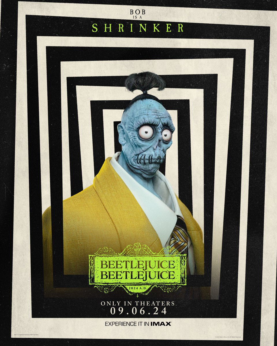 First posters for Willem Dafoe and Bob in ‘BEETLEJUICE 2’ In theaters on September 6.