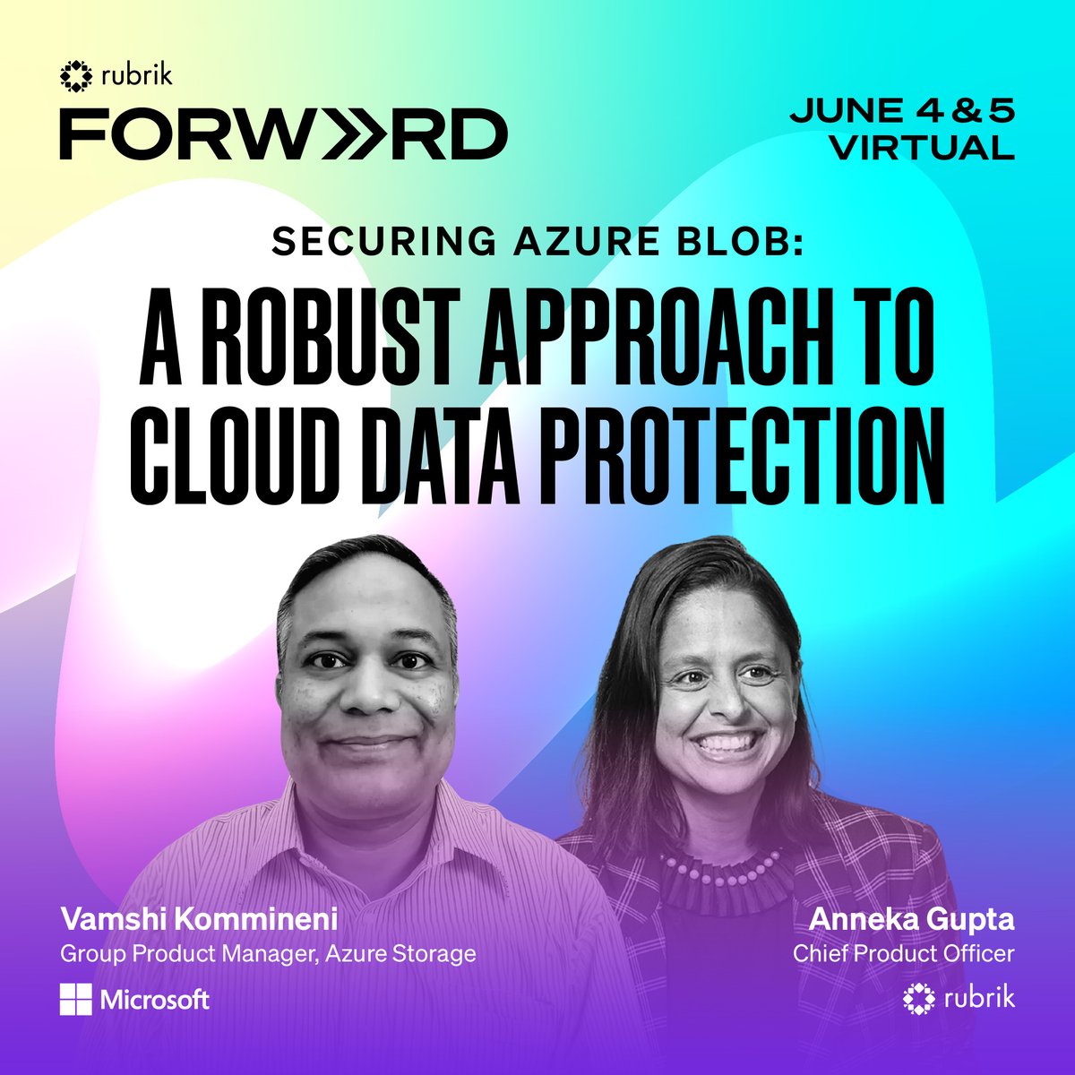 If you’re using #Azure Blob, then join us at #RubrikFORWARD to explore Rubrik data protection for @Azure Blob Storage! You’ll find out how to safeguard your cloud #data against threats and achieve seamless recovery…don’t miss it: rbrk.co/4axN3oW