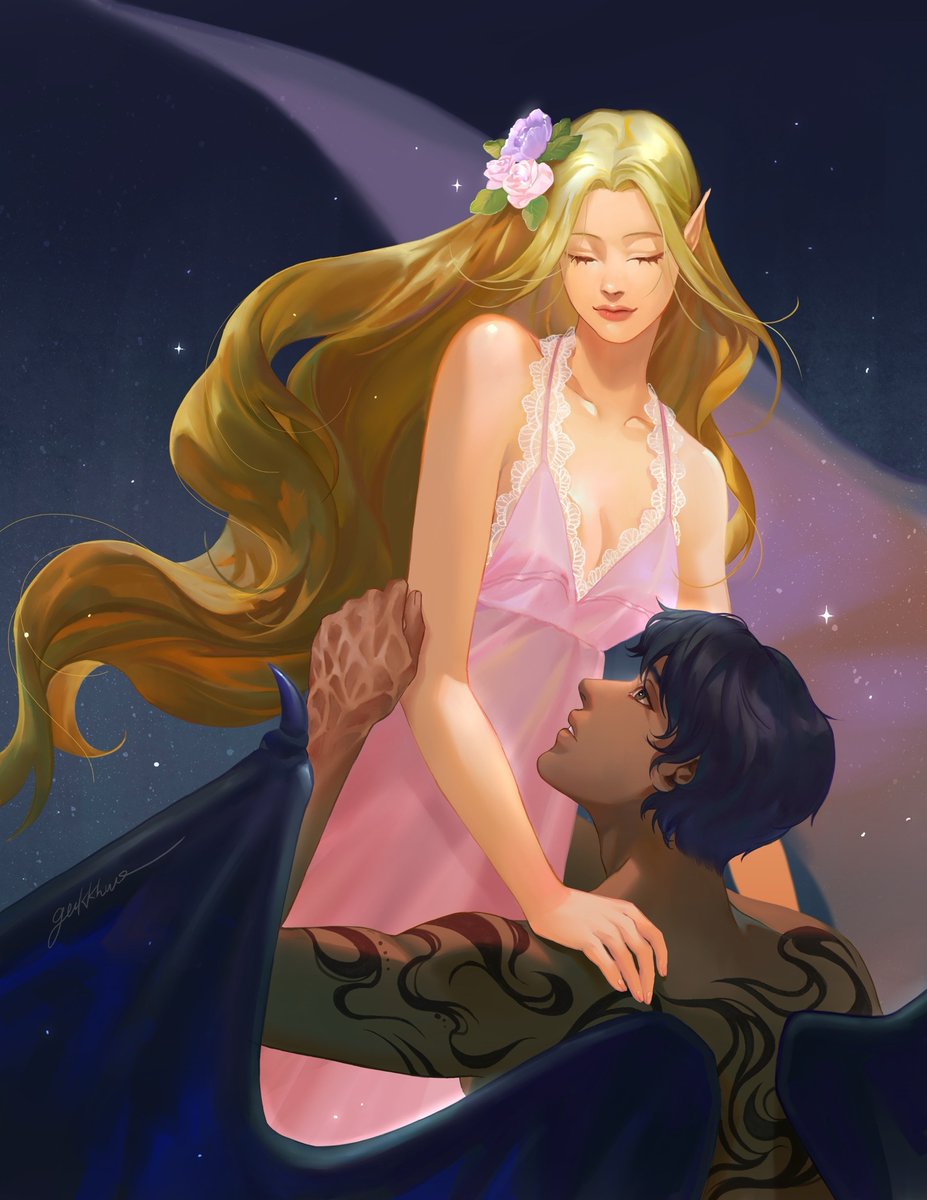 Zaweels's tweet image. “Her arousal drifted up to him, and his eyes nearly rolled back in his head at the sweet scent. He'd beg on his knees for a chance to taste it”.

Art🎨: gukkhwa commissioned by jasmineandshadows on ig

DO NOT REPOST