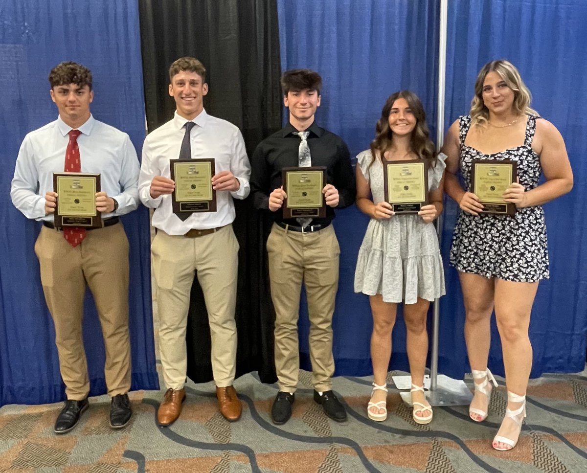 SV_Sports's tweet photo. Mike DelDuca, Creed Erdos, Luke Anderton, Bella Gross &amp; Lexie Hames were honored today at the 1st Team All @Big56Conference Banquet for ⚾️/🥎! Congratulations Mike, Creed, Luke, Bella, Lexie, their coaches, and all the other 1st Team All-Conference players that were celebrated! https://t.co/9rYfUh10Qc