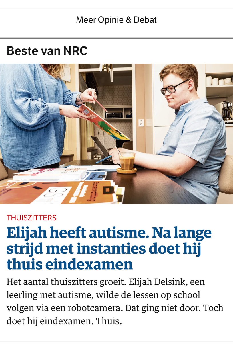 lbvso's tweet photo. WOW! Beste van @nrc
We wisten dat Elijah zijn schrijnende verhaal ‘hoe hij thuiszitter werd’ wat zou losmaken, en dan in de vitrinekast van de NRC terechtkomen is een geweldige eer!
Dank @claudiakammer @Paul_van_Meenen
#GoLikeElijah #Thuiszitters
https://t.co/N3ZBWYqua5 https://t.co/9fFUmlBExz