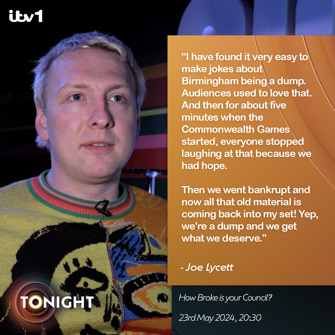 Watch 'How Broke is your Council?' tonight - @joelycett speaks about #birminghamcouncil's financial woes 830pm on @ITV with @PaulBrandITV