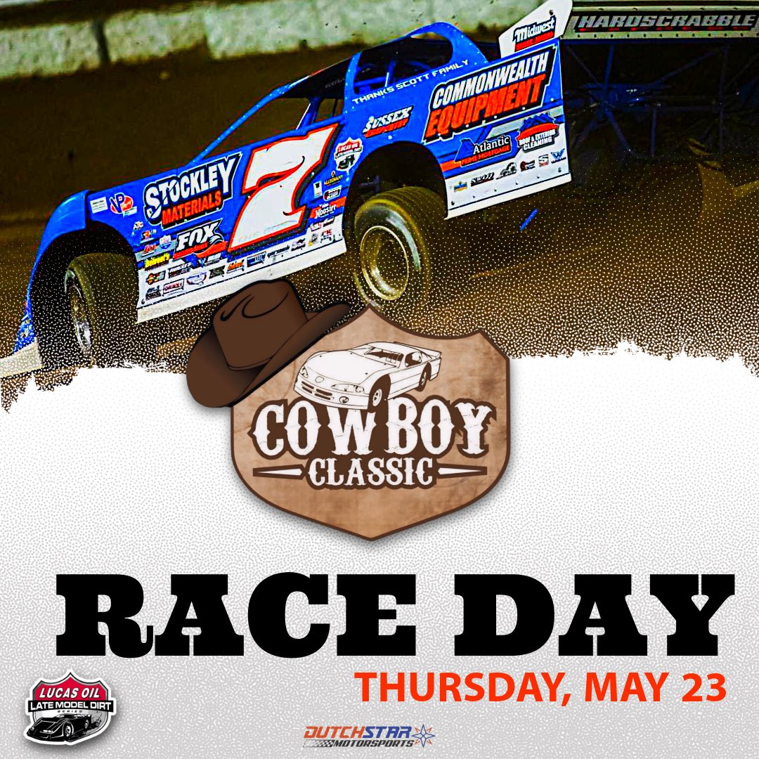 The 32nd Annual Show-Me 100 weekend kicks off with a special Thursday night with the LOLMDS/MLRA event dubbed the ' 11th Annual Cowboy Classic'. 📍@lucasspeedway ⏱️Hot Laps: 6:30 PM 🏁Racing: 7:05 PM 💰 $10,000 to win 📺 @FloRacing 📱 @MyRacePass