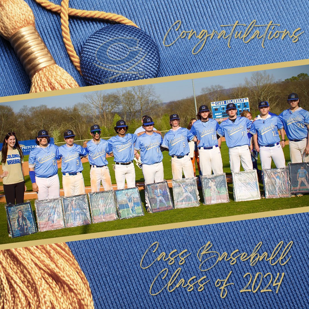 Congratulations to the Cass High School class of 2024, especially the 11 who were part of the Cass Baseball program! #FireTheCannon #OnceAColonelAlwaysAColonel