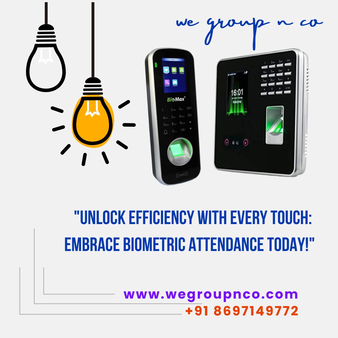 WeGroupNco's tweet photo. "Unlock Efficiency with Every Touch: Embrace #Biometric #Attendance Today!" - We Group N Co.
https://t.co/HQF8074NGZ https://t.co/N5dMdWBS8d