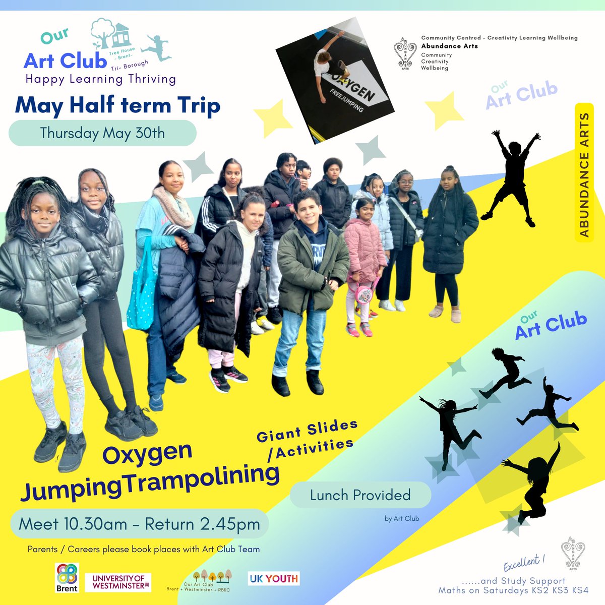 ✨✌🏼😊😎 our Art Club..fun, learning, fitness - Oxygen Trampoline Park ✨💛
We added a  second date!
 #walkThisMay #community #youth
#MomentsForMovement

'It is energetic, I like all the different activities' 💫

'Fun fun &  fun'✨

'I'm glad he can volunteer & helps others'⭐