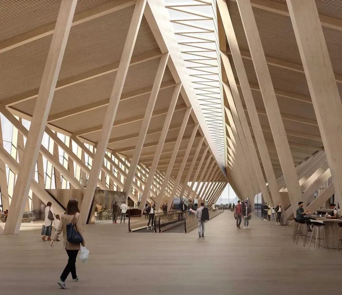 Zurich’s airport is about to get a serious upgrade. Set to be constructed with locally-sourced mass timber, its new Bjarke Ingels-designed extension at Dock A aims to “set new standards for terminal buildings in terms of sustainability"